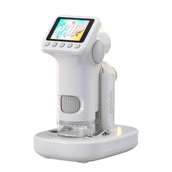 2 Inch Digital Screen Microscopes, Handheld Pocket Microscope with LED Light, Rechargeable Portable Microscope for Boys Girls (White)