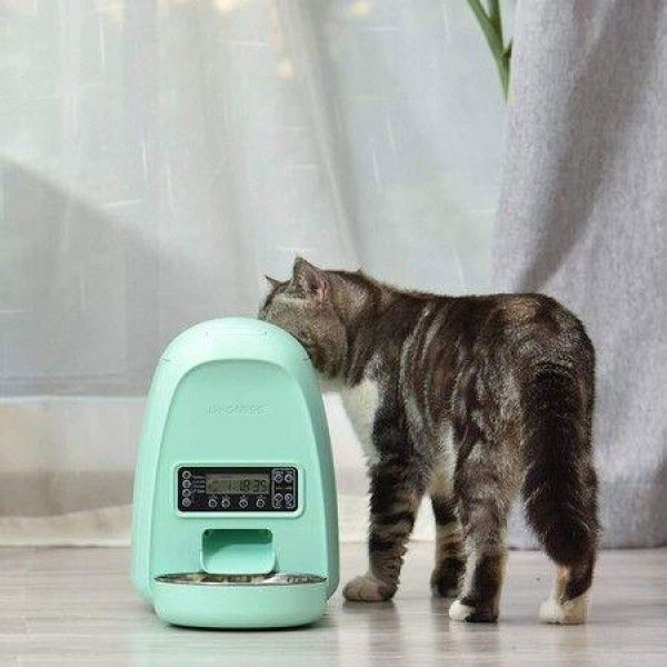 2 Liter Automatic Cat FeederProgrammable Automatic Feeder With Timer For Dogs And Cats - Easy Portion Control