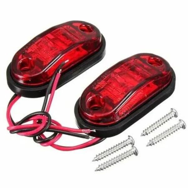 2-Pack 12V 24V LED Side Marker Lights for Trucks, Vans, Trailers, and Boats: Super Bright, Durable, Easy to Install Red