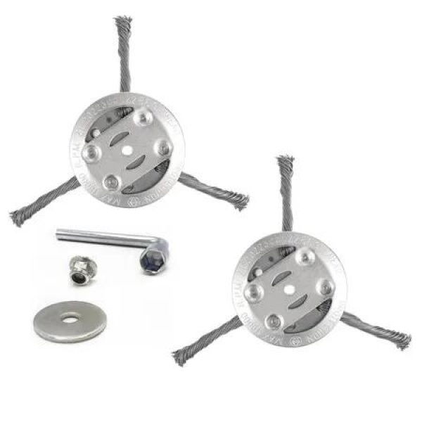 2 Pack 6 Inch Steel Wire Trimmer Head 150mm 3 Blade Replacement For String Trimmer Weed Remover Tool Lawn Mower