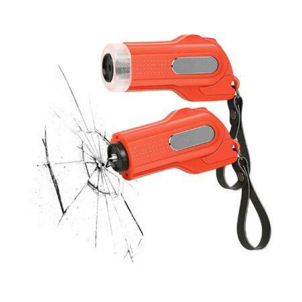 2-Pack Car Window Breaker Seatbelt Cutter 2-in-1 Emergency Keychain Car Escape Tool With Glass Breaker Seat Belt Cutter (Orange)