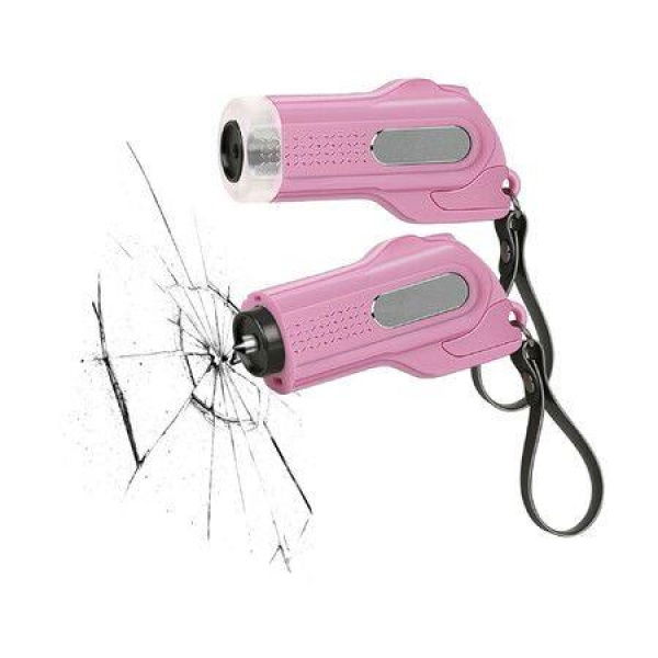 2-Pack Car Window Breaker Seatbelt Cutter 2-in-1 Emergency Keychain Car Escape Tool With Glass Breaker Seat Belt Cutter (Pink)