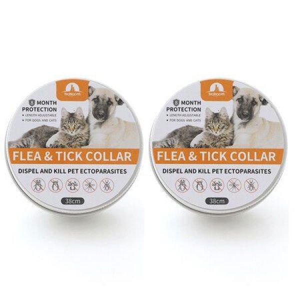 2-Pack Cat Flea and Tick Collar for Best Protection 38cm in Orange