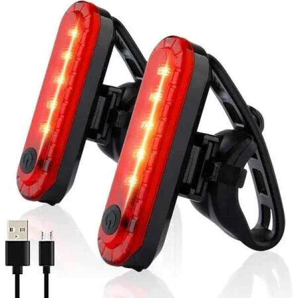 2-Pack Easy to Install Rechargeable Bike Tail Lights with Long Battery Life and Easy Installation