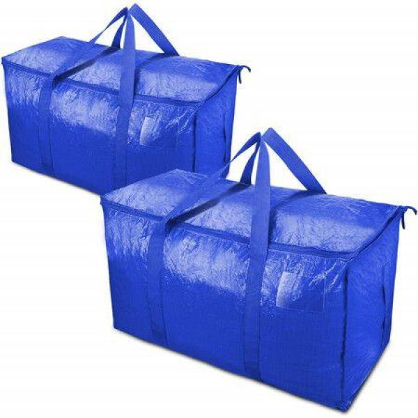 2-Pack Extra Large Moving Bags With Zippers & Carrying Handles - Heavy-Duty Storage Tote For Space-Saving Moving Storage.