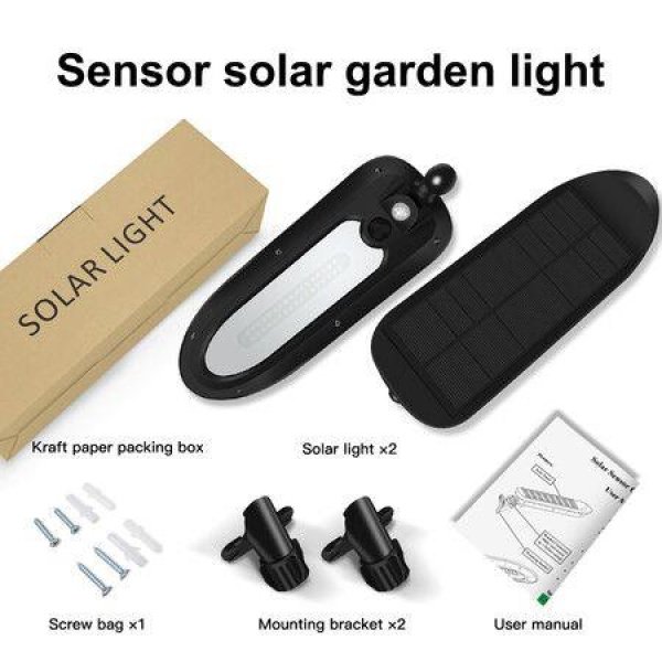 2 Pack IP65 Waterproof Wall Mounted Mini Pocket Street Light PIR Motion Sensor LED Solar Security Wall Light For Outdoor Garden