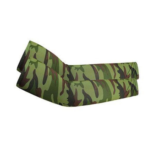 2-Pack of Cooling UV Protection Upf 50+ Arm Sleeves Color Camouflage Green B