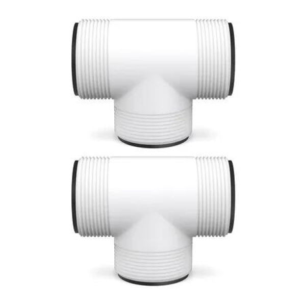 2 Pack Pool Hose Connector Replacement for Intex and Coleman, 1.5 inch Pool Hose T Connector Fits Filter Pumps, Threaded Hose Connections