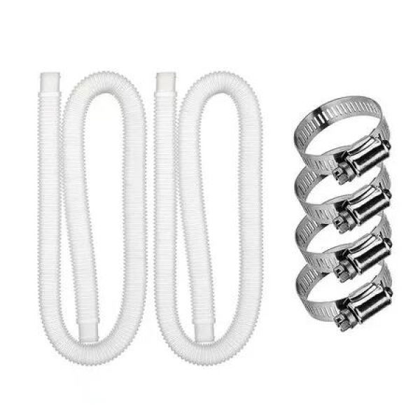 2 Pack Pool Pump Replacement Hose,1.25Inch Diameter, 59 Inch Long Pool Filter Replacement Hoses for Above Ground Pools,Compatible with Intex Pump (White)