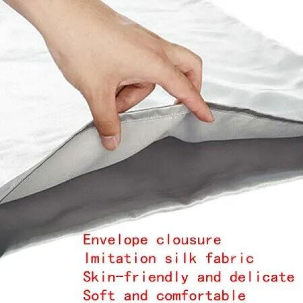 2-Pack Satin Pillowcases for Hair and Skin: Silk Pillow Covers with Envelope Closure (51*76cm, White)