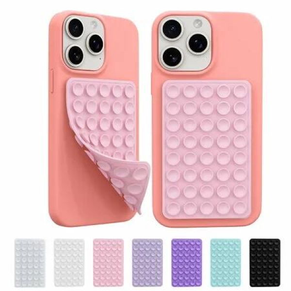 2 Pack Silicone Octo Cup Buddy Sticky Grip Holder,Silicone Suction Cup Phone Case Mount Double Sided,Hands-Free Phone Accessories Strong Grip Holder (Pink)