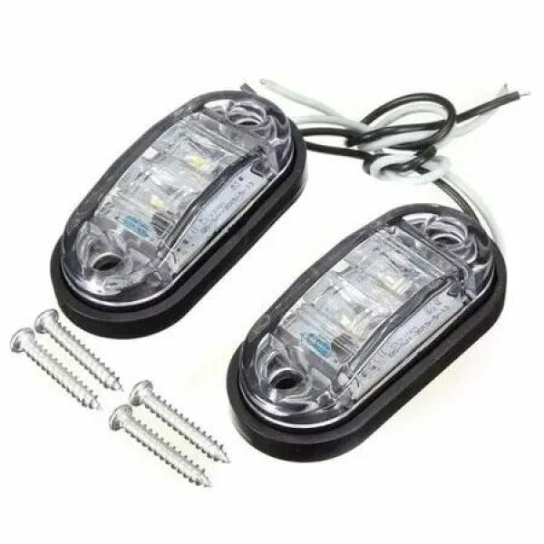 2-pack visibility Improved LED Front Side Marker Indicator Light Universal fit for trucks, vans, trailers, boats, compatible with both 12V and 24V electrical systems