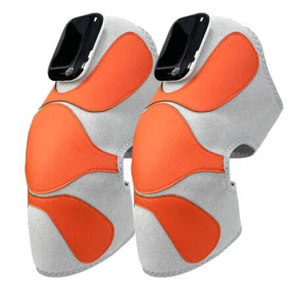 2 Pack Wireless Knee Massager, Heated Knee Brace Massager with Heat and Vibration, Knee Heating Pad for Knee Shoulder Elbow (Orange)