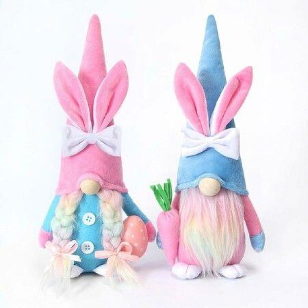 2 PCS 21*14*10cm Easter Decor Bunny Handmade Decorations Doll Rabbit Gifts,Household Ornaments,boys Easter Boys Easter Gifts Easter Gifts For Kids