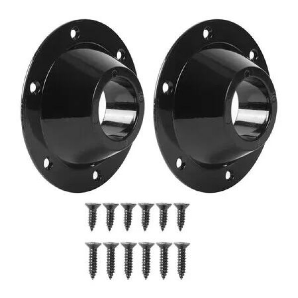 2 Pcs Aluminum RV Table and Floor Mounting Base, Standard Size with 12 Mounting Screws for Camper Trailer, RV Camper Metal Pedestal Table Base, Black