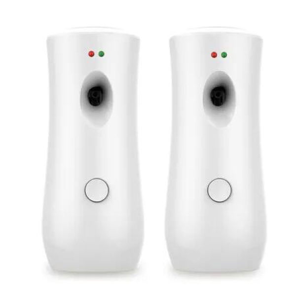 2 Pcs Automatic Air Freshener Spray Dispenser, Free Standing or Wall Mounted Adjustable Aromatherapy Machines for Home, Indoorï¼ŒWhite