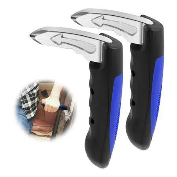 2 Pcs Car Door Assist Handle, Vehicle Support Handles Seatbelt Cutter Window Breaker Portable Automotive Car Handle Assist for Elderly and Car Emergency Tool (Blue)