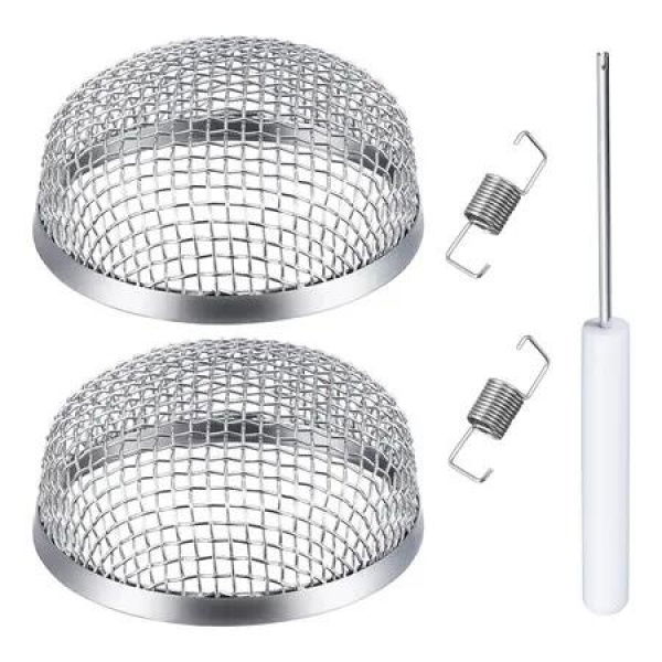 2 Pcs Flying Insect Screen RV Furnace Vent Screen RV Water Heater Vent Cover 2.8 Inch Stainless Steel Mesh with Installation Tool