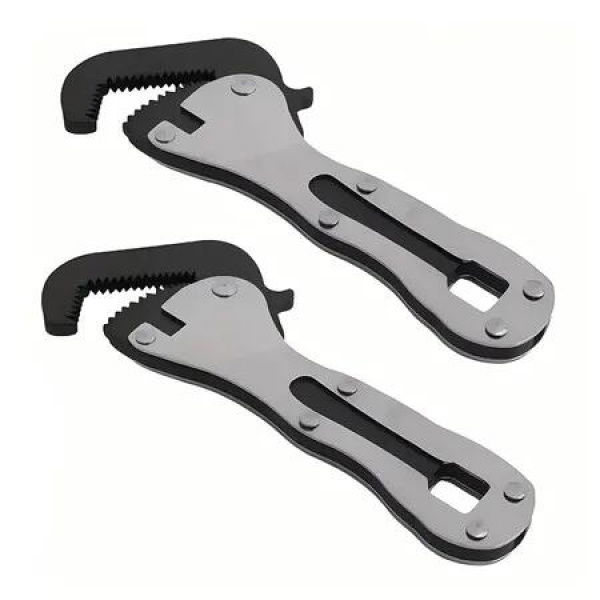 2 Pcs Micro Stubby Pipe Wrench, Self-Adjusting Mini Pipe Vise Wrench for Tight Spaces, 4.9 Inch Alloy Steel Compact Adjustable Wrench