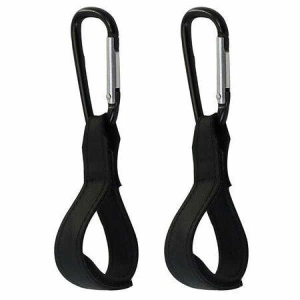 2 Pcs Rotatable Baby Stroller Hook Bag Multi-function Stroller Clip Suitable For Walker Wheelchair Storage Bag (Black)