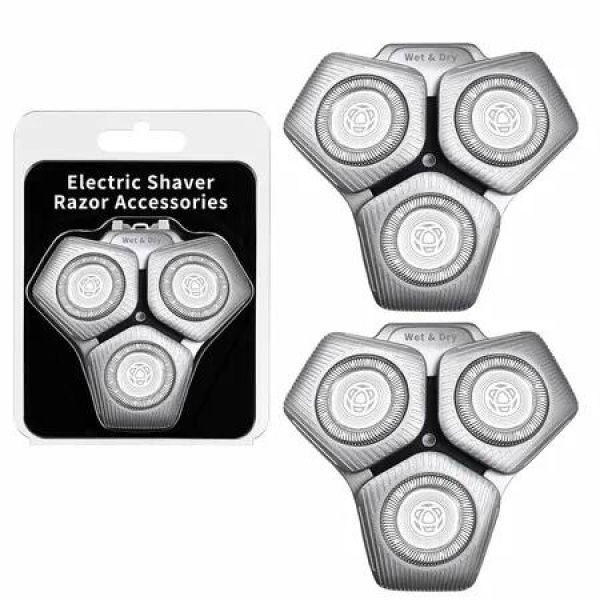 2 Pcs SH71/50 Shaving Heads Compatible with Philips Shavers Series S5000, S7000, Silver