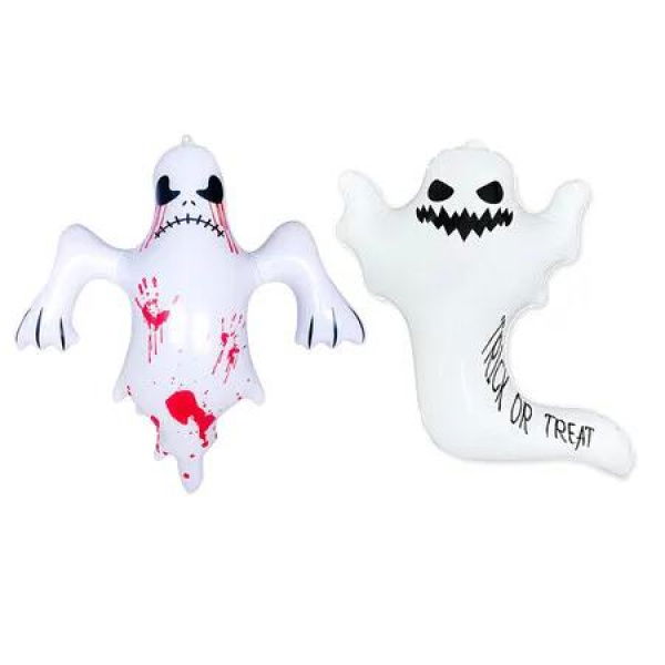 2 PCS Smiling Ghost And Scary Ghost Inflatable Model PVC Simulation Ideal For Halloween Or Christmas Parties Decorations