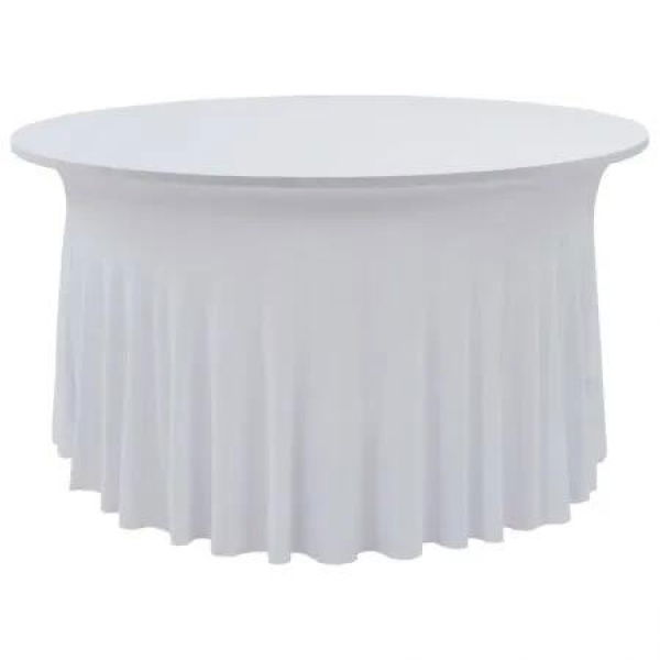 2 pcs Stretch Table Covers with Skirt 180x74 cm White