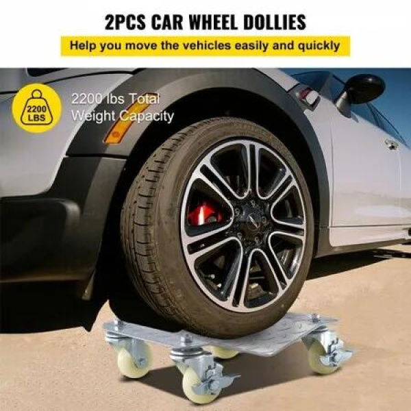 2 Pcs Tire Wheel Dollies 12'X16' Platform Size Wheel Car Dolly 3' Caster Wheel Dolly for Vehicle Car Auto Repair (2 Pcs)