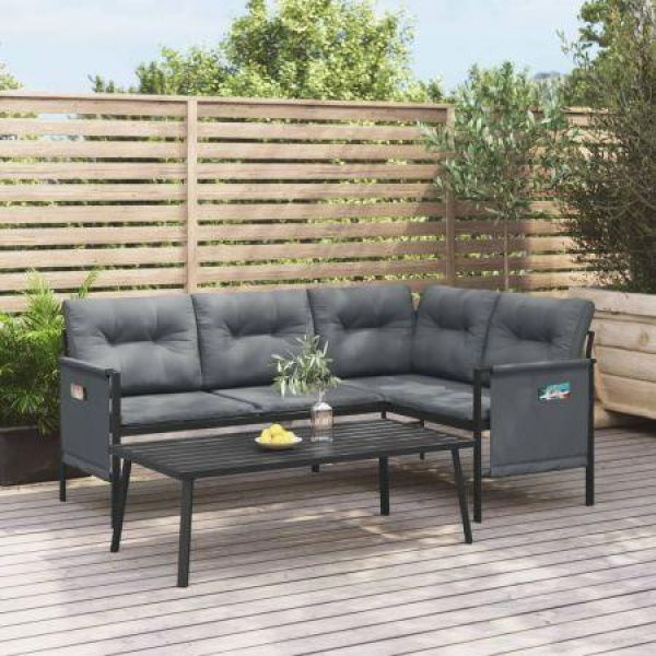 2 Piece Garden Lounge Set Anthracite Steel