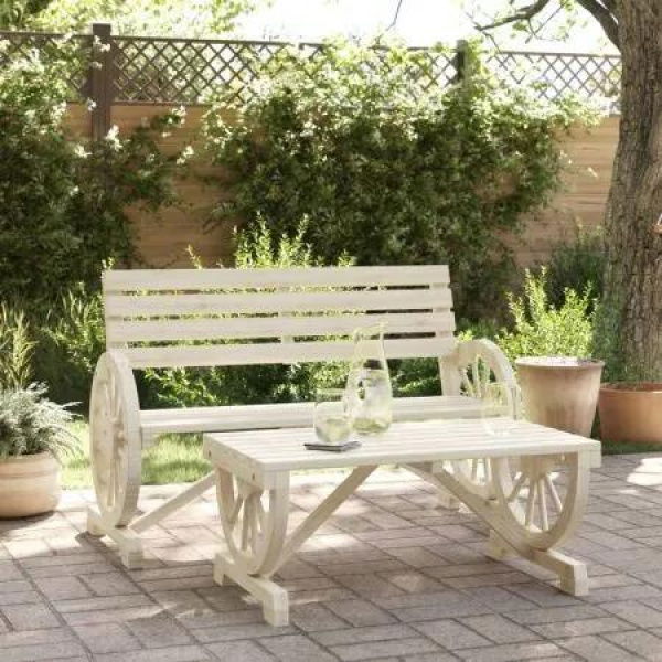 2 Piece Garden Lounge Set Solid Wood Fir