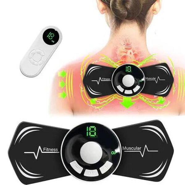 2-Piece Portable Neck and Body Massager with 8 Modes, 18 Adjustable Levels, and Remote Control