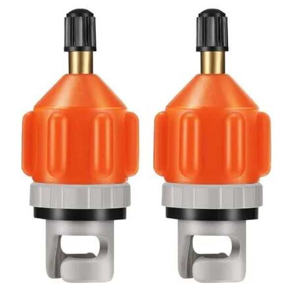 2 Pieces Inflatable Boat SUP Pump Adaptor Air Pump Converter Air Valve Adapter Conventional Air Pump Adapter Pumping Head Connector for Inflatable Kayak Stand Up Paddle Board (Orange)