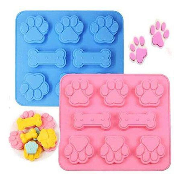 2 Pieces Puppy Dog Bone Silicone Molds For Chocolate Candy Jelly Cookies Cube Dog Treats