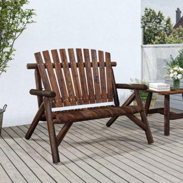 2-Seater Garden Bench 119x85x98 Cm Solid Wood Spruce