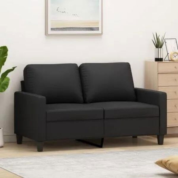 2-Seater Sofa Black 120 cm Faux Leather