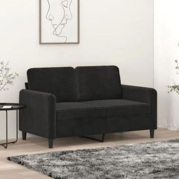 2-Seater Sofa Black 120 cm Velvet