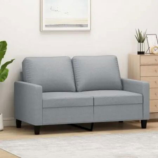 2-Seater Sofa Light Grey 120 cm Fabric