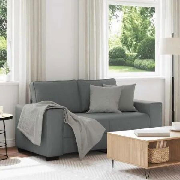 2-Seater SofaÂ Dark Grey 120 cm Fabric