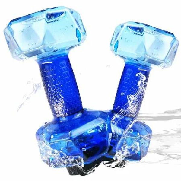 2 Set Water Weights for Pool Exercise,Upgraded PE Water Dumbbells Pool Resistance,Water Aerobics Equipment with Non-slip Handle,Blue