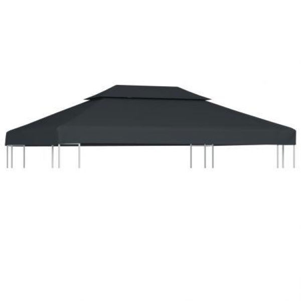 2-Tier Gazebo Top Cover 310 G/m² 4x3 M Anthracite