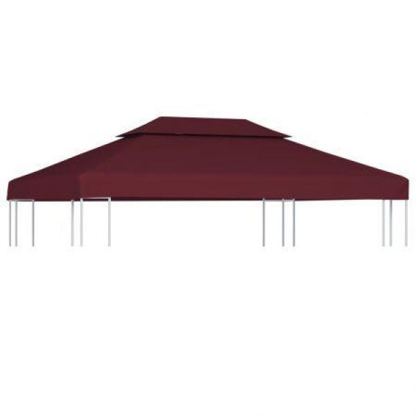 2-Tier Gazebo Top Cover 310 G/m² 4x3 M Bordeaux.