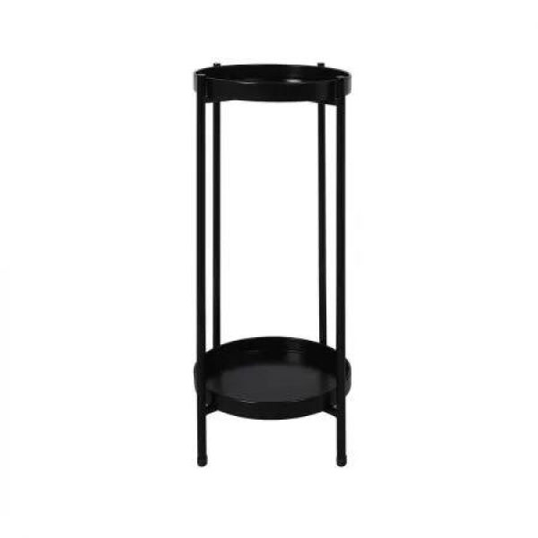 2 Tier Plant Stand Outdoor Indoor Black Large