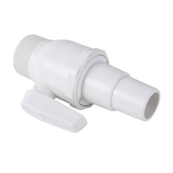 2 Way Econoline Ball Valve Replacement Compatible with Hayward Pool Filter SP0729 1.5 inch MIP x 1.5 inch, 1.25 inch ABS Plastic Non Corrosive Max. 50 Psi Pressure Rating White 1 Pack