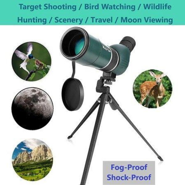 20-60x60 Inch High Definition Zoom Spotting Scope With Tripod For Target Shooting HuntingWildlife Scenery