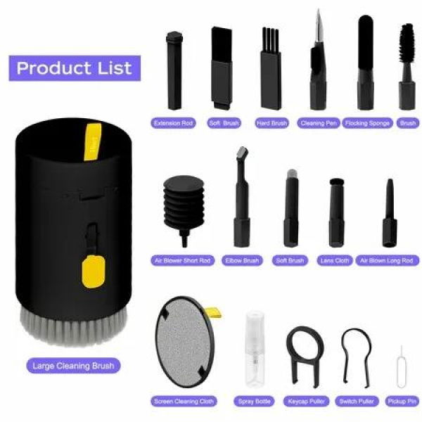 20-in-1 Electronics Cleaning Kit for Laptops Screen Keyboard,Airpod,Phones,Earbuds,Camera(Black)