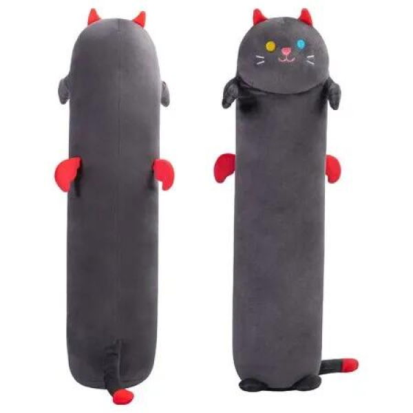 20' Kawaii Black Cat Plush Body Pillow - Cuddly and Cute Stuffed Toy for Relaxation, Decoration, or as a Gift