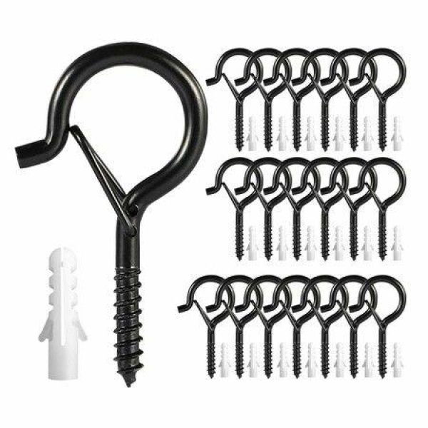 20 PCS Hanger Screw Hooks For Outdoor String Lights Safety Buckle Design Easy Release