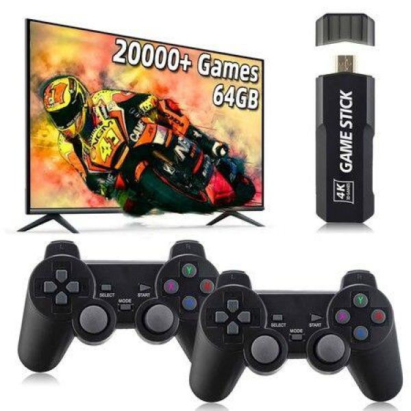 20000+ Games Retro TV Game Console 64GB Dual 2.4G Wireless Controllers Video Game Consoles For 4K 60fps HDMI Output With 20+ Emulators.