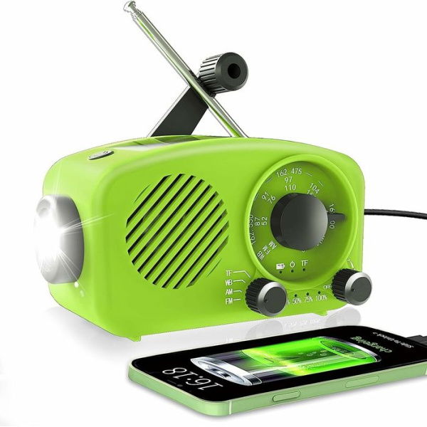 2000mAh Emergency Weather Radio Crank Portable Solar Retro Radio For Outdoor Or Emergency