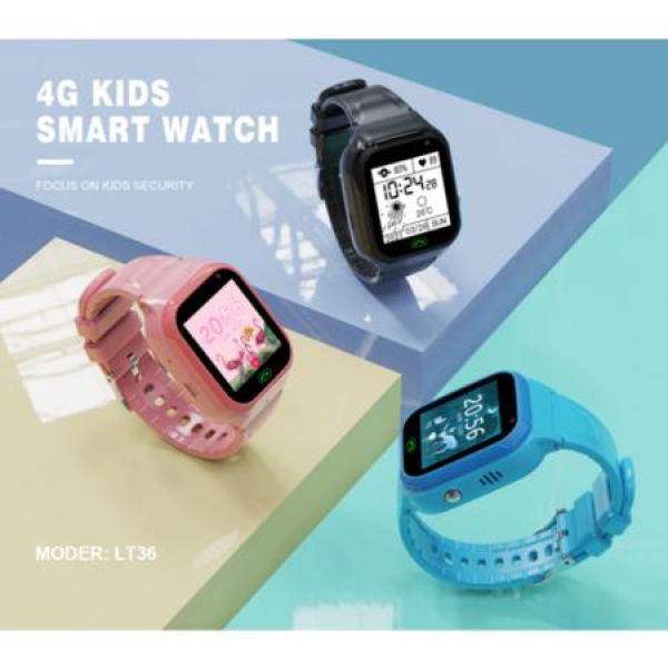 2021 Newest 4G Children Smart Watch Magnetic Charger IPX5 Water Resistance Kid Smart Watch PINK